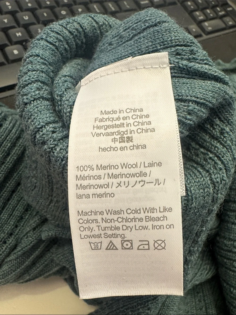 J. Crew Ribbed Square-Neck Sweater in Dusty Teal Green